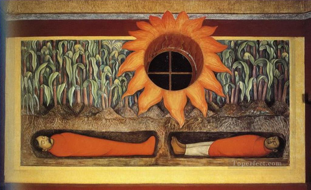 the blood of the revolution ary martyrs fertilizing the earth 1927 Diego Rivera Oil Paintings